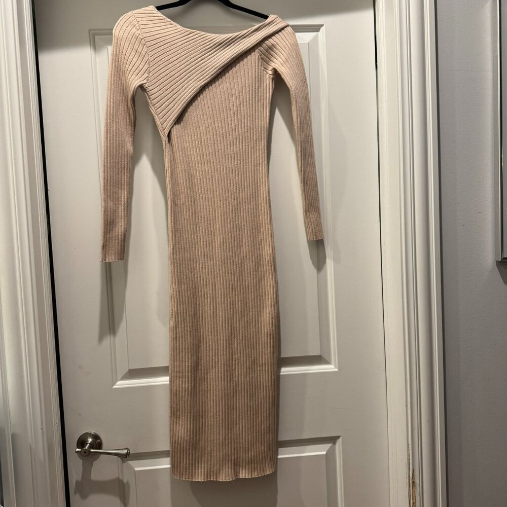 NWT Heartloom Antonia Tan Ribbed Midi Dress Size S - Picture 2 of 12